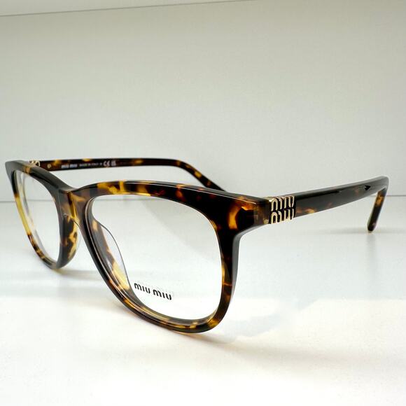 NEW MIU MIU Womens Eyeglasses Brown Panto Square Honey Havana Full Rim Frames main image 4